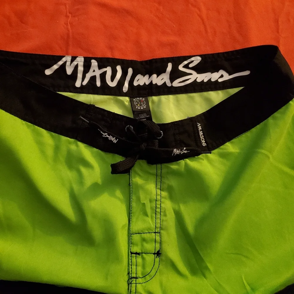 Maui & Sons Men's Swim Trunks Beach Surf Shorts Hawaiian Board Shorts 36” Waist